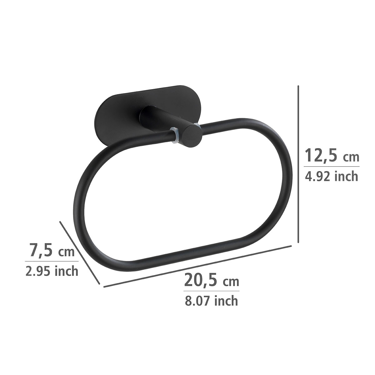 Wenko  Turbo-Loc Edelstahl Handtuchring Orea Black Matt Handtuchhalter Befestigen ohne bohren Bild 4