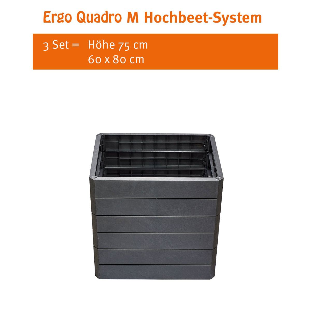 Garantia Hochbeet-System Ergo Quadro Größe M grau Bild 3