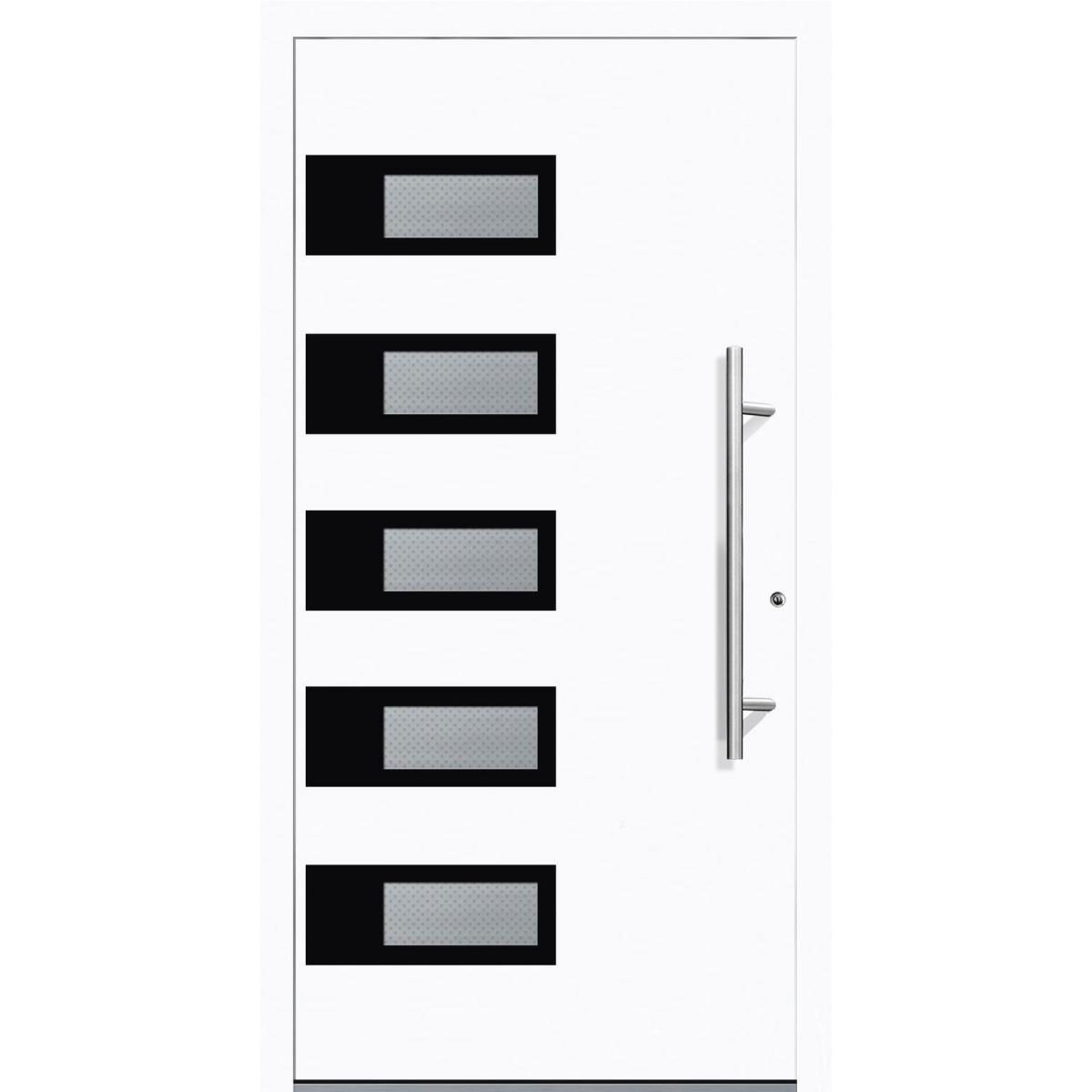 Aluminium Sicherheits-Haustür Siena Exklusiv 75 mm weiß 110 x 210 cm Anschlag rechts inkl Griffset Bild 1