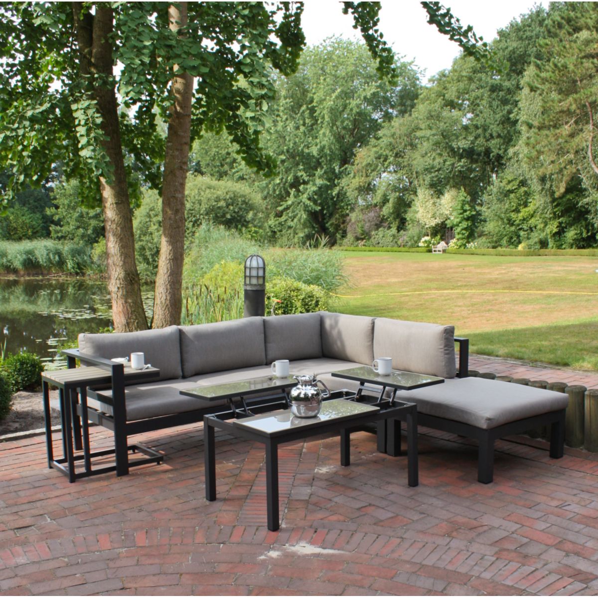 Garden Pleasure Lounge-Eckgruppe MIRANDA, 5-tlg. Alu / Olefin / Nonwood, grau Bild 5