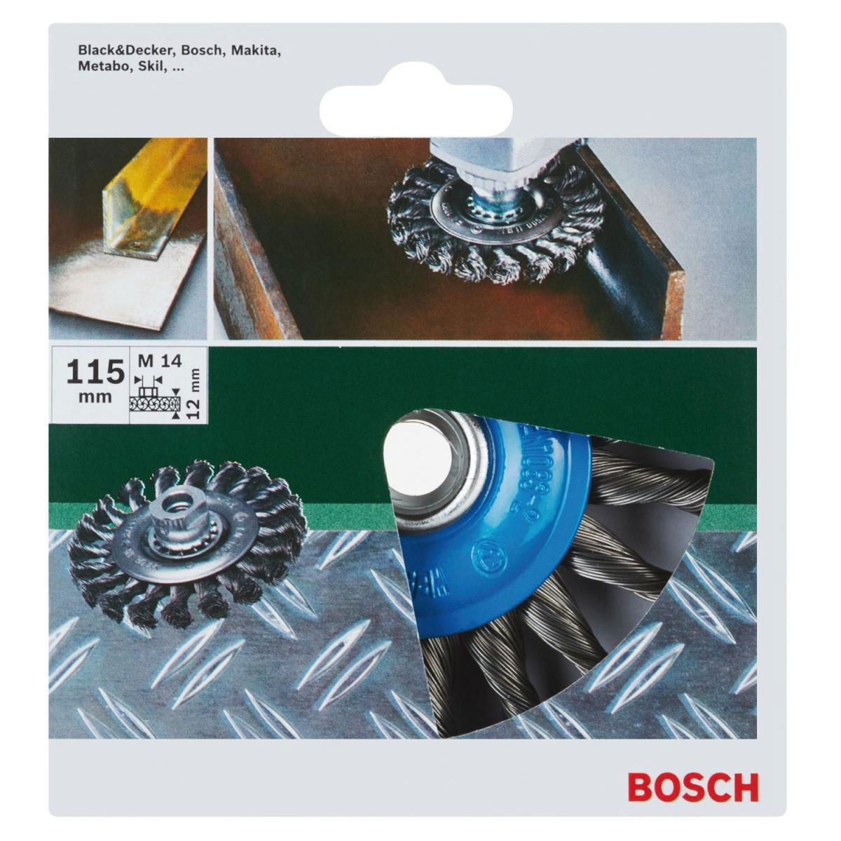 Bosch  DIY Scheibenbürste gezopfter Draht Durchmesser 115 mm M14 Bild 4