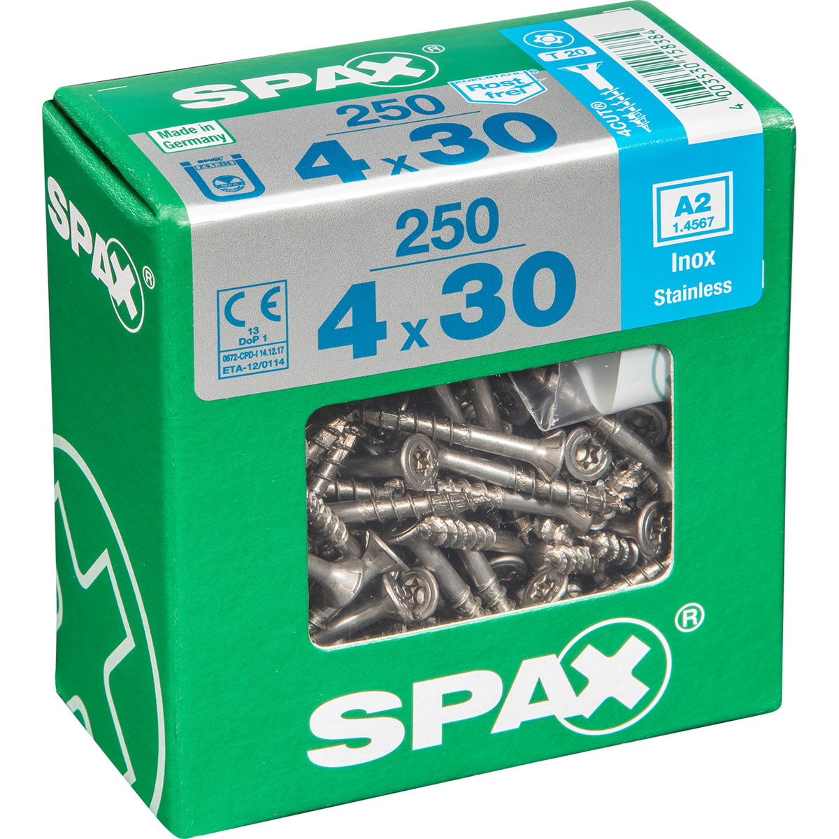 Spax Edelstahlschrauben Senkkopf 4x xL 250 Stück Bild 2