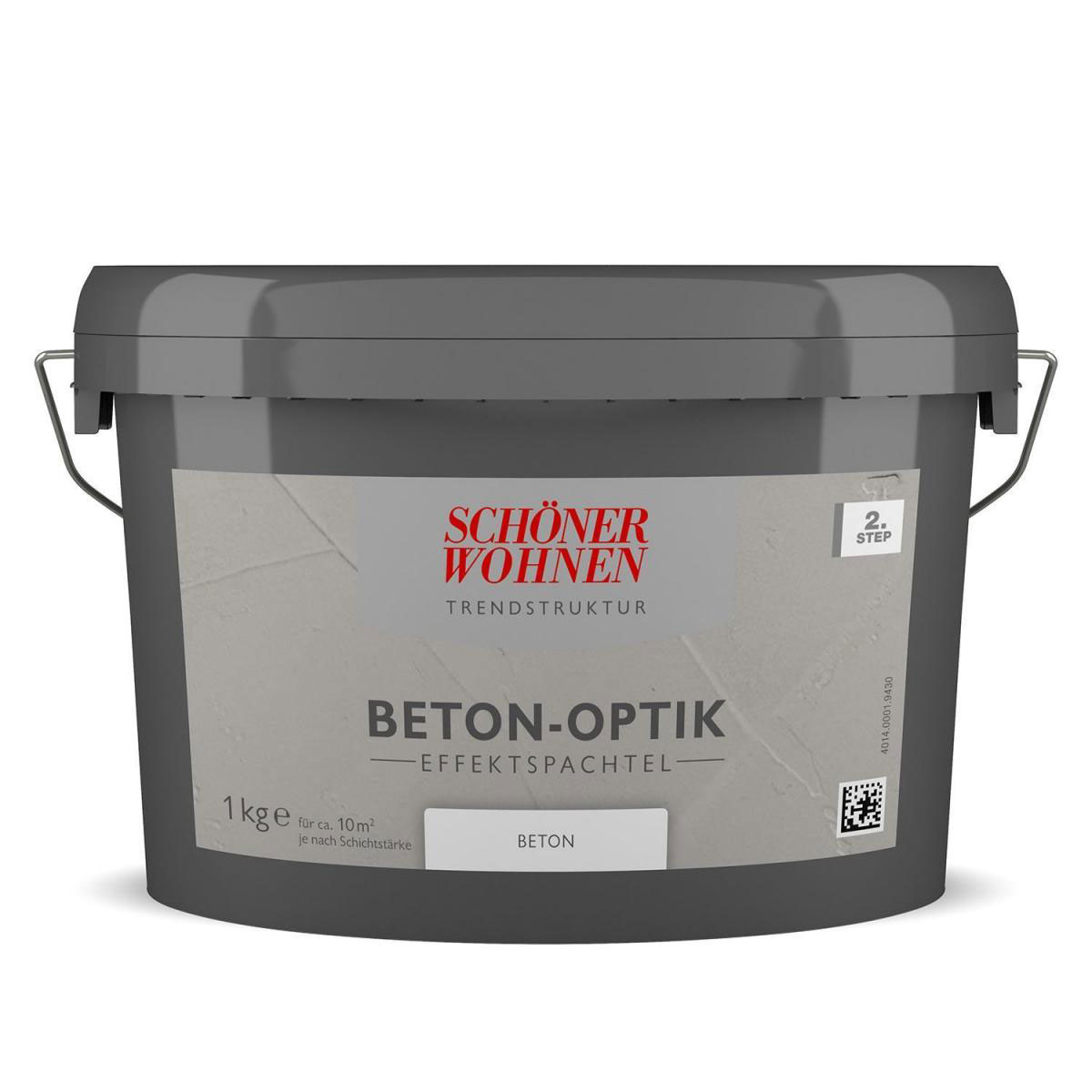 Schöner Wohnen Farbe Beton-Optik Effektspachtel Grau 1l