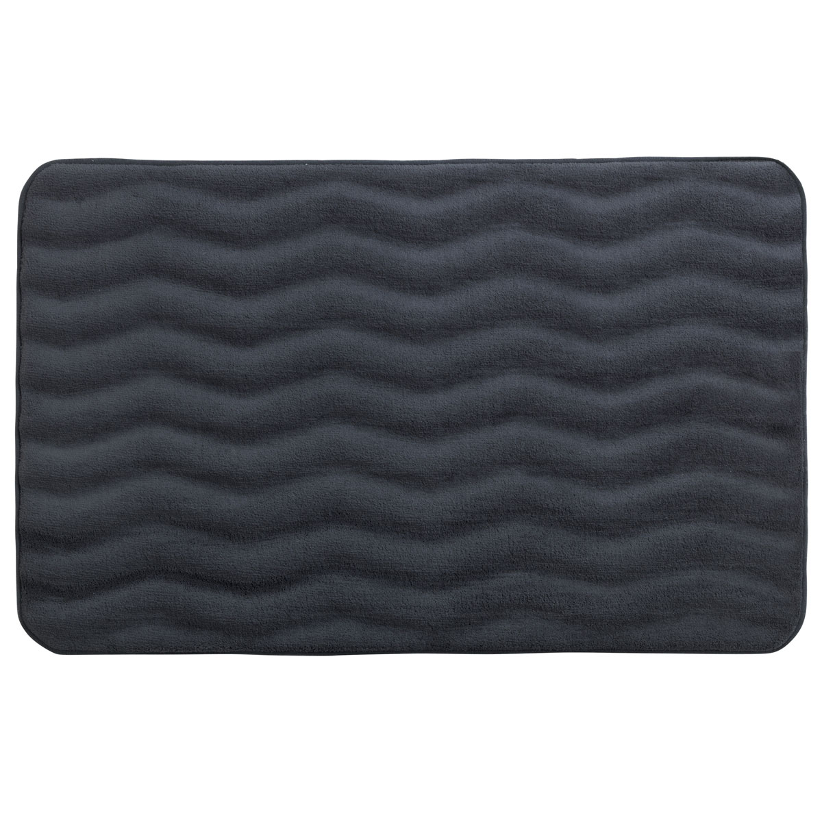 Wenko  Badteppich Memory Foam Waves Dunkelgrau 50 x 80 cm Bild 1