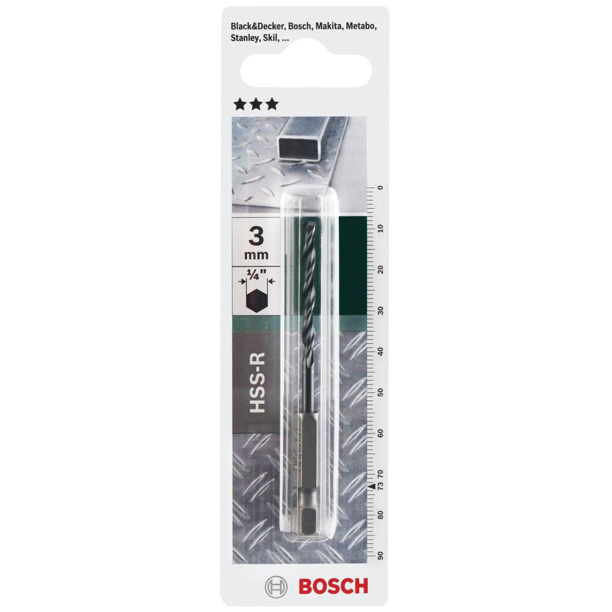 Bosch Metallbohrer HSS-R HEX Durchmesser 3 mm Bild 2