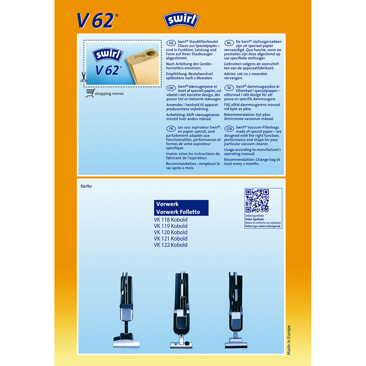 Staubsauger-Beutel V 62 Classic Bild 2