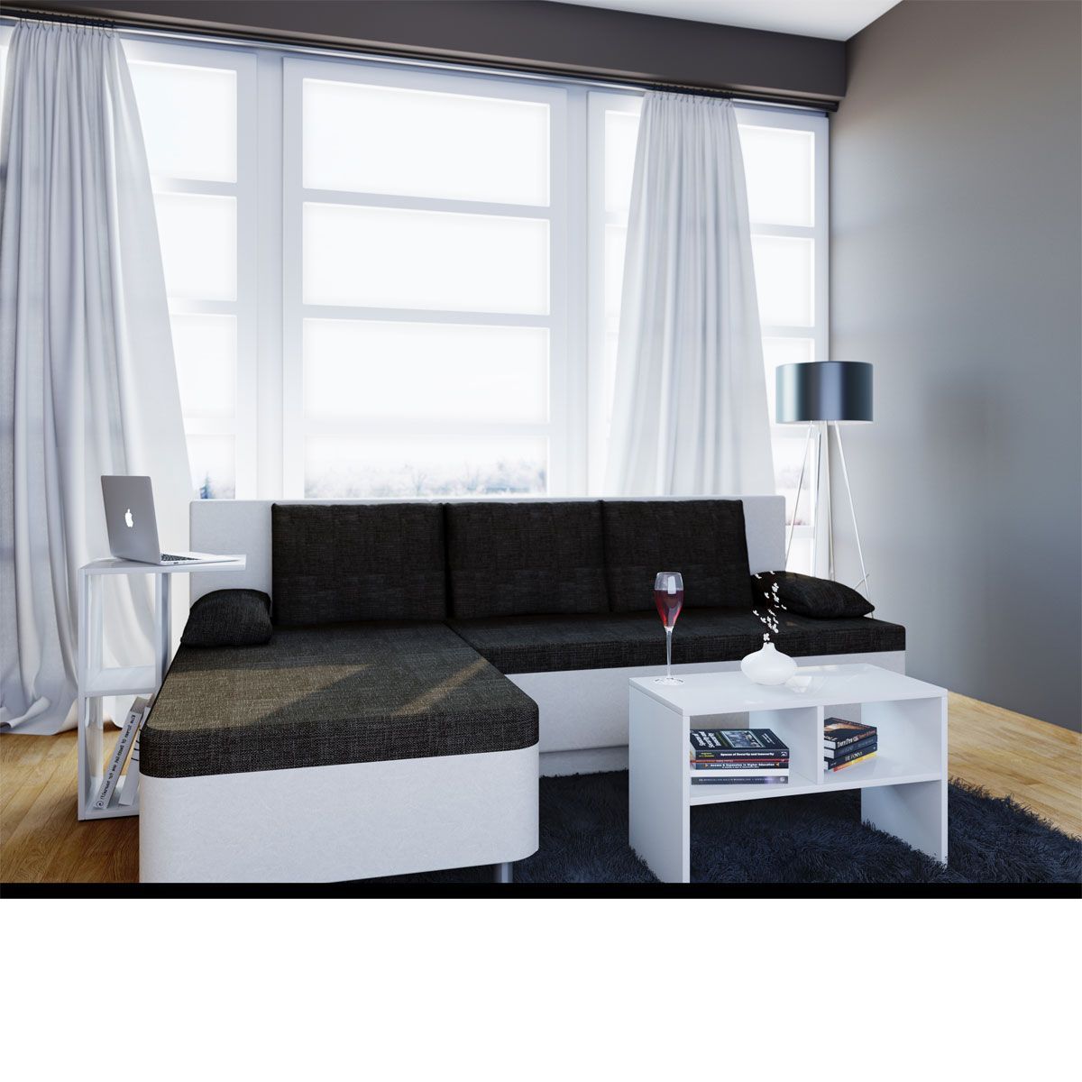 Beistelltisch Nachto weiß/Beton-Optik Bild 3