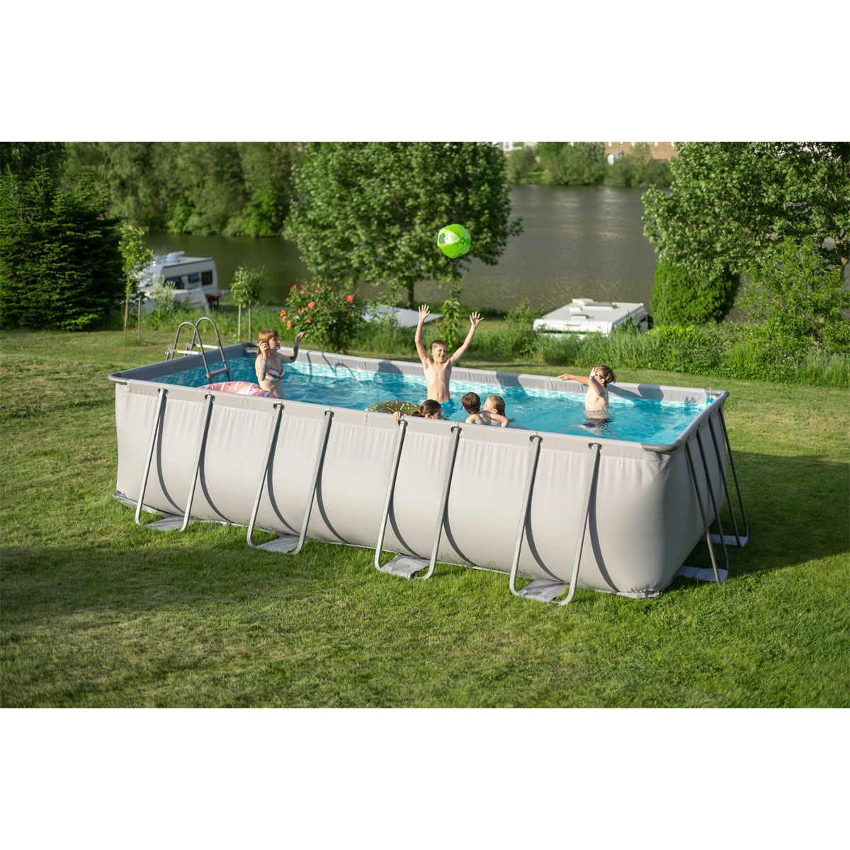 Summer Waves Elite Frame Pool 653x384x132cm Anthrazit Bild 3