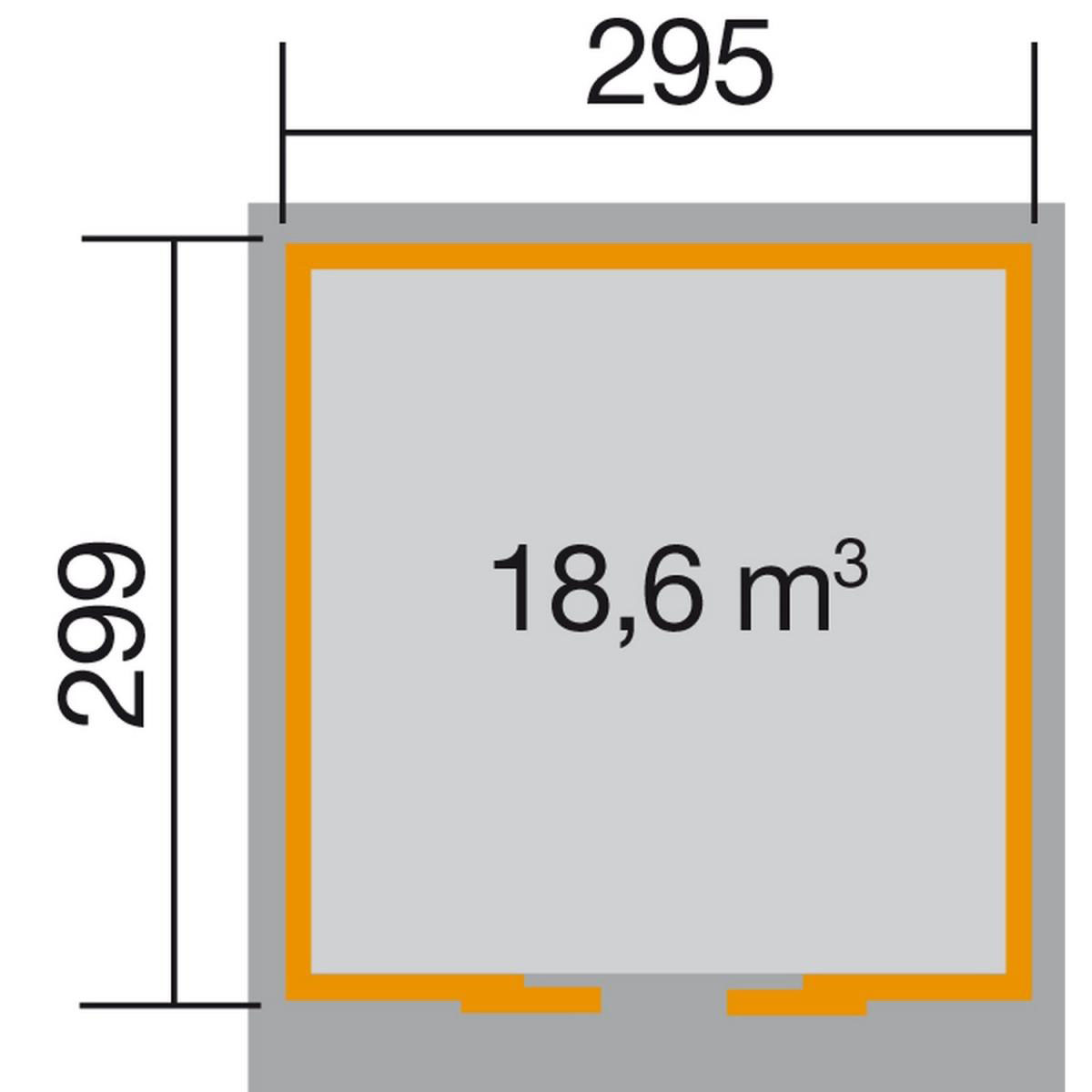 Weka Schiebetürhaus 225 Größe 1/2 315 x 335 x 238 cm grau Bild 2