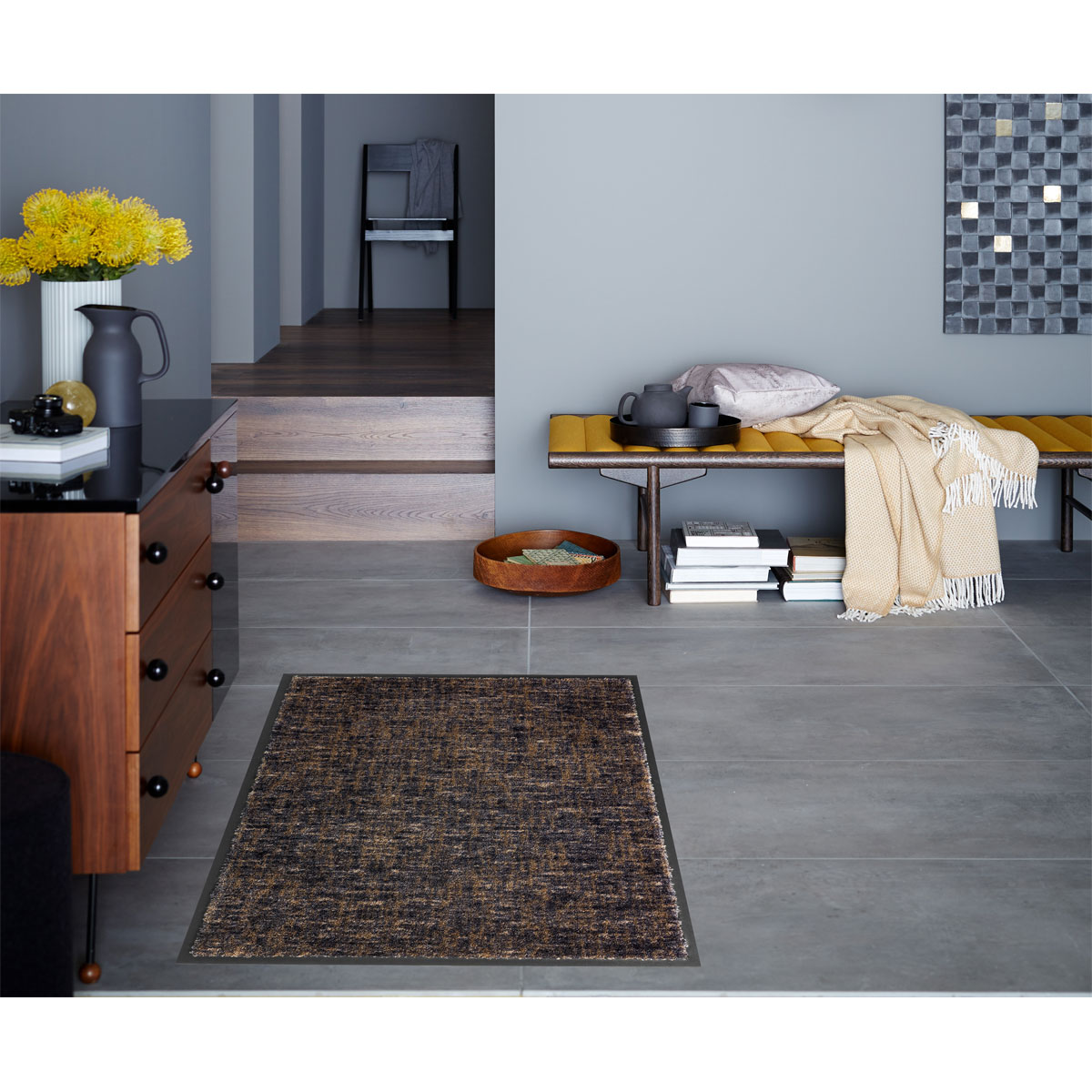 Schöner Wohnen  Schmutzfangmatte „Miami“, Gitter/anthrazit-taupe, 50x70 cm Bild 3