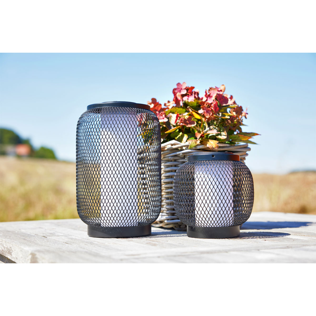 Flector Solar-Laterne Kea inkl Flammeneffekt schwarz Metall Bild 2