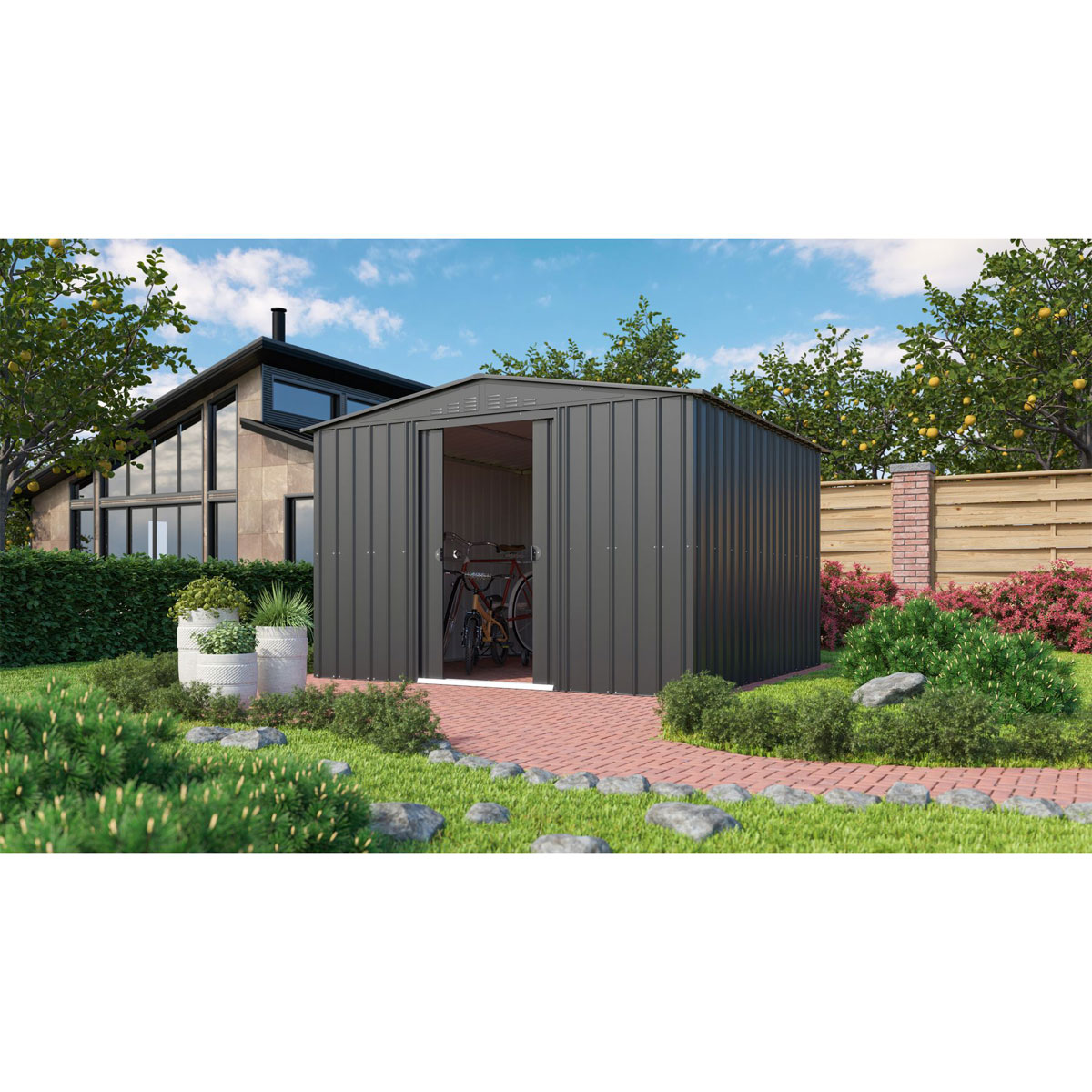 Globel Gerätehaus Dream 8,8m² anthrazit Bild 3