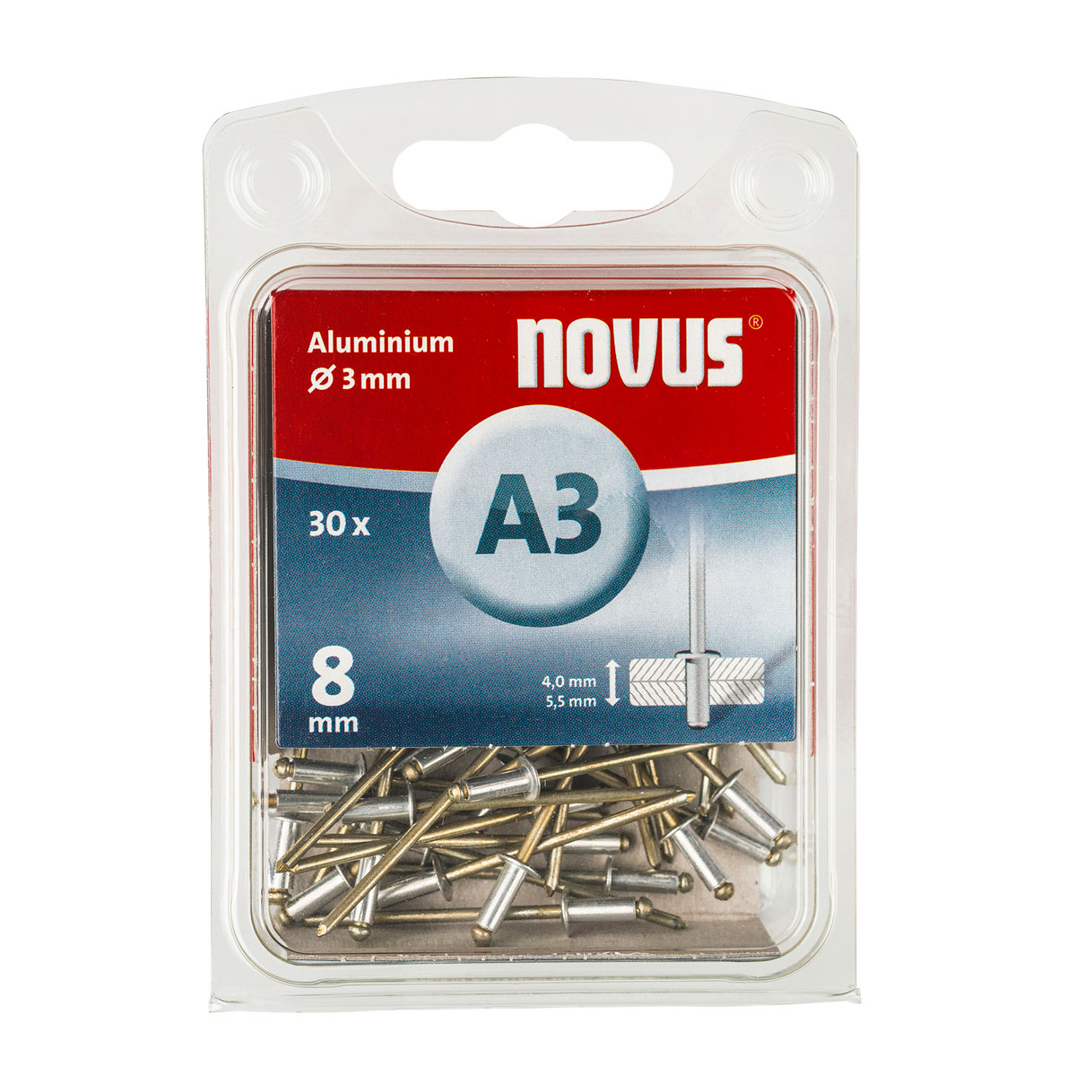 Novus Alu Blindnieten A 3 x 8