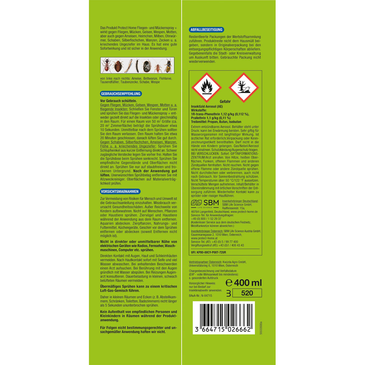 PROTECT HOME Fliegen- und Mücken-Spray Forminex 400 ml Bild 2