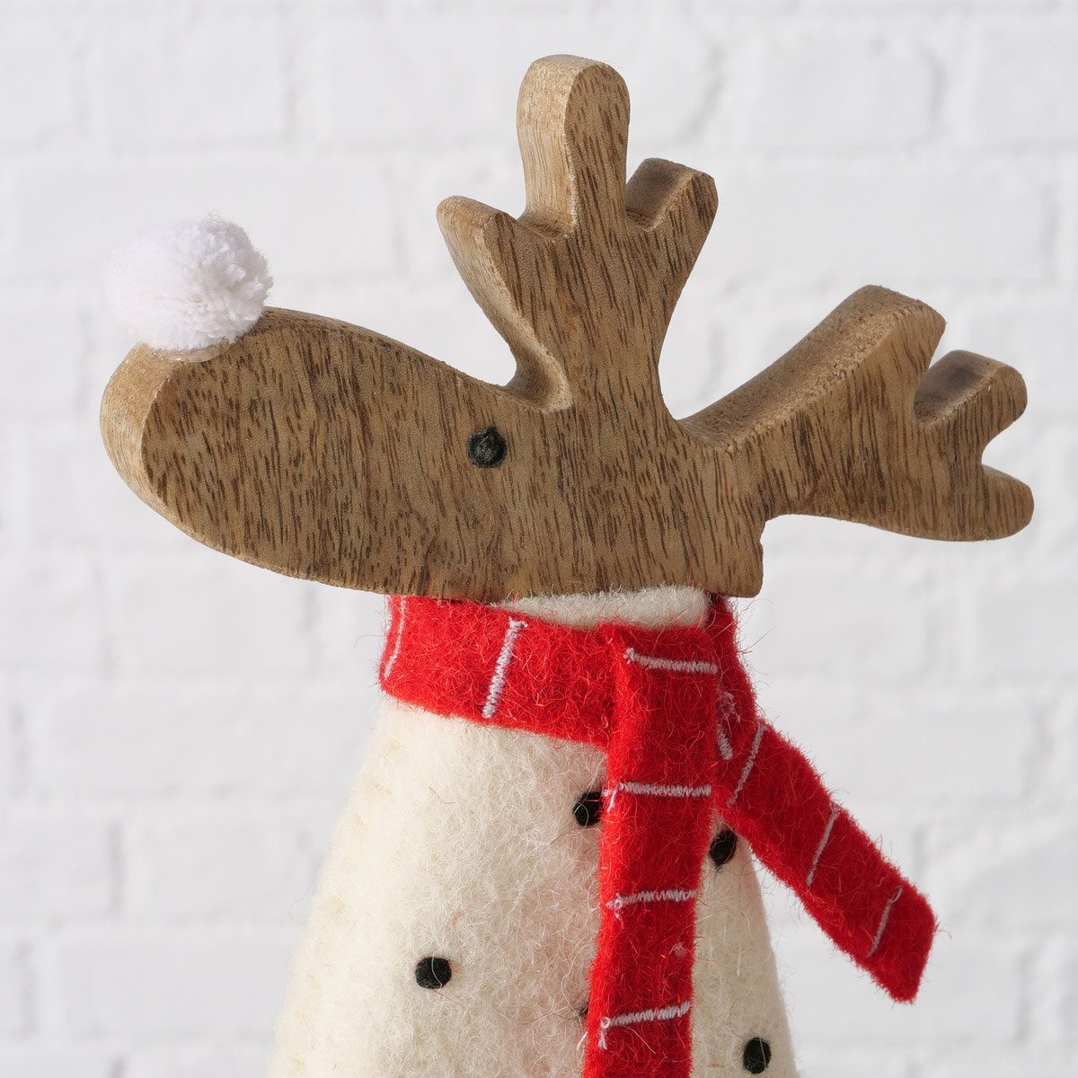 Figur Irschel sortiert Hirsch 15 x 4,5 x 25 cm cremeweiß rot Textil Holz Bild 11