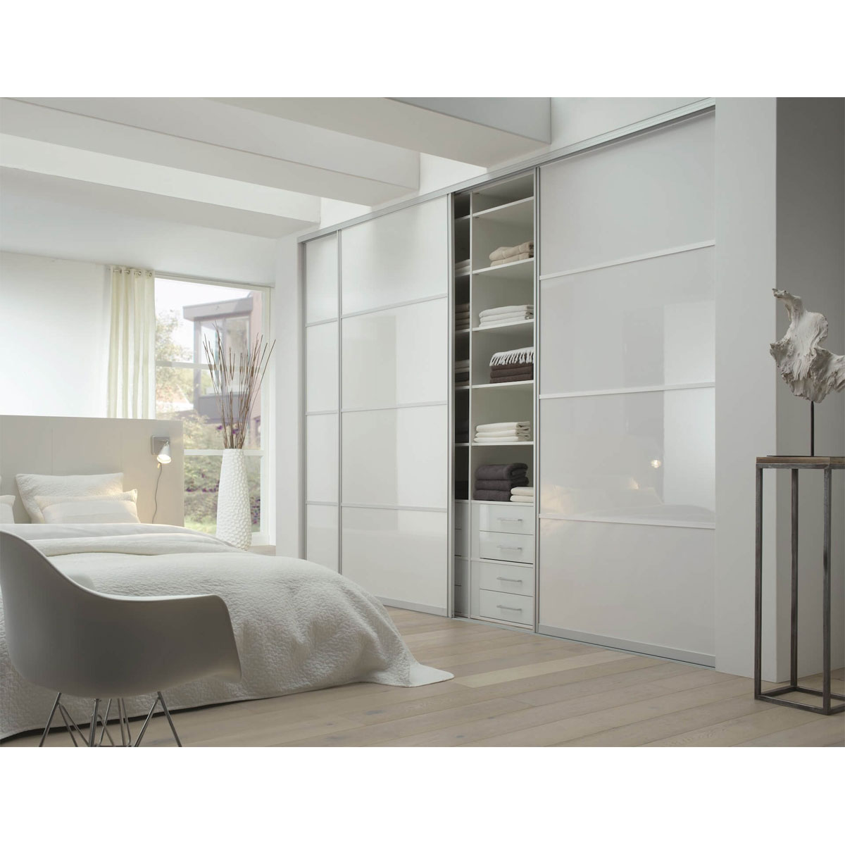 Hibitaro  Studio-Schiebetür mit Aluminiumrahmen auf Maß als Schrank- / Nischentür