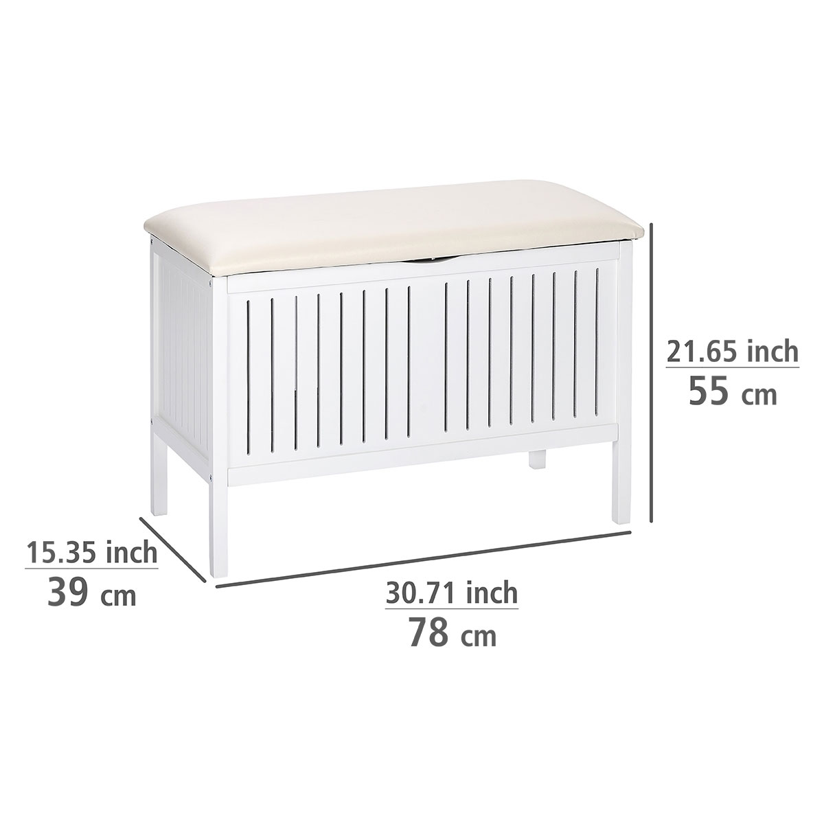 Wenko  Wohnbank Oslo Badhocker massives Echtholz Bild 4