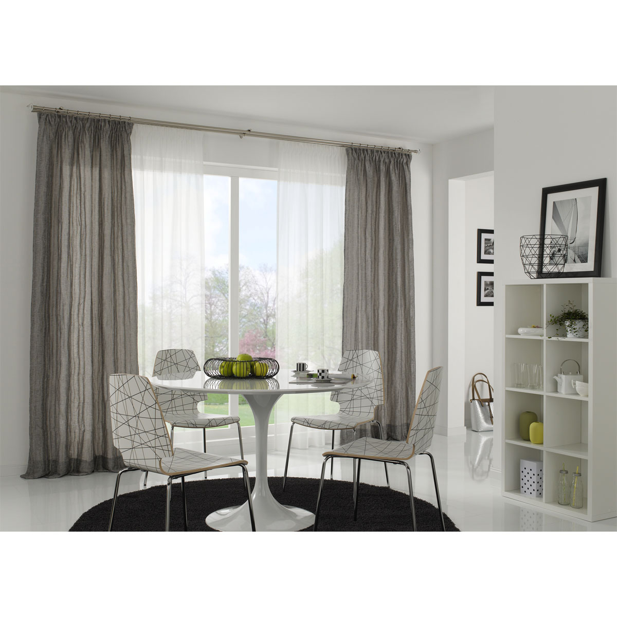 Gardinia  Gardinenstange Chicago mit Innenlauf Durchmesser 16 mm 120 cm Edelstahl-Optik Bild 4