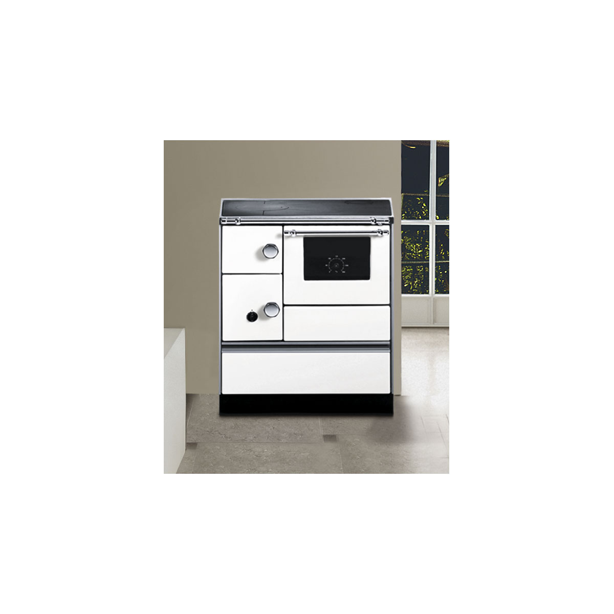 Wamsler Holzherd K 176 A-70 mit Fenster Abzug rechts 5 kW Herd Küchenherd weiß Bild 2