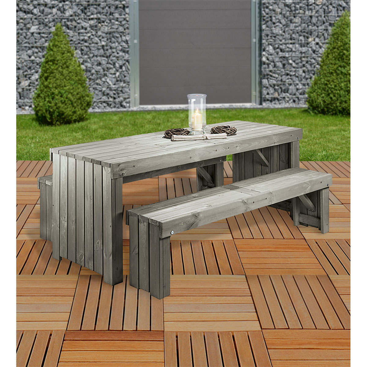 Wilk Garten-Garnitur „Amsterdam“, 191x72x73 cm, Vintage Bild 3