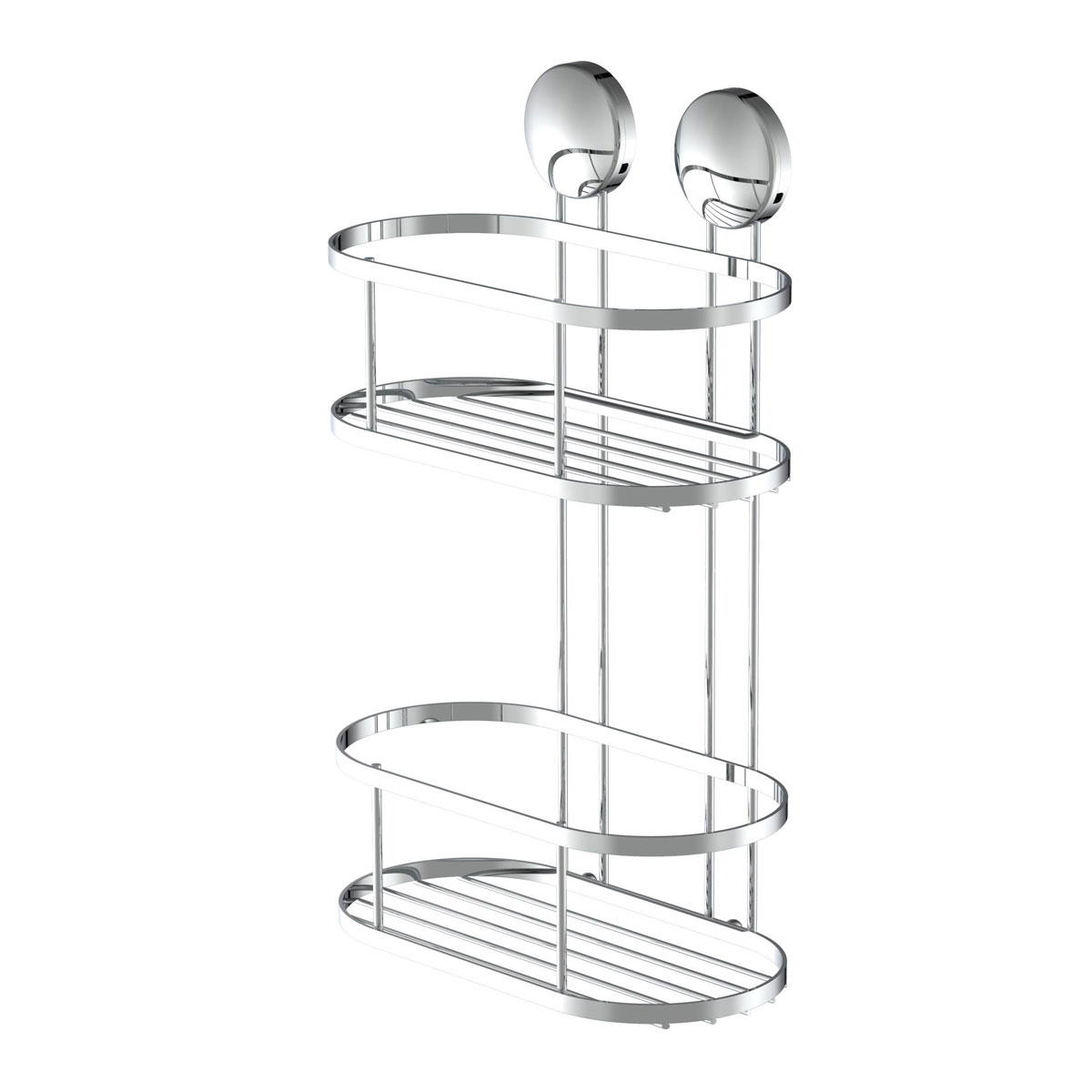 Schütte Dusch-Wandablage 2 Etagen Chrom zum Kleben oder Schrauben Bild 1