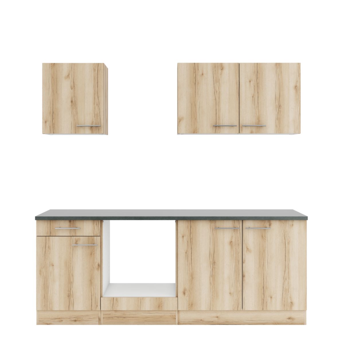 optifit Miniküche Livorno290 210 x 226,8 x 60 cm Wildeiche Nachbildung Wildeiche Nachbildung Bild 1