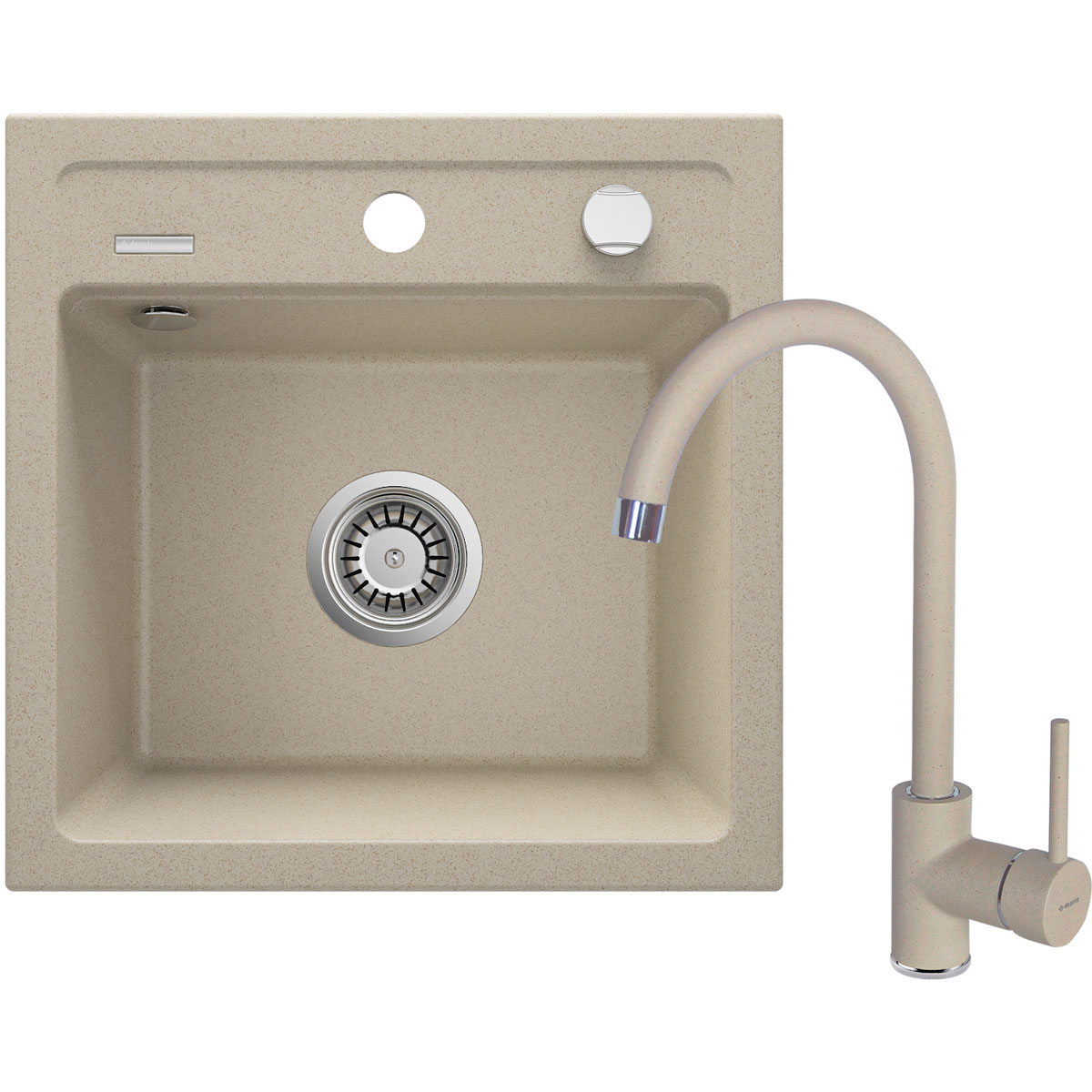 deante  Granitspülen-Set ZORBA mit Armatur sand Bild 1