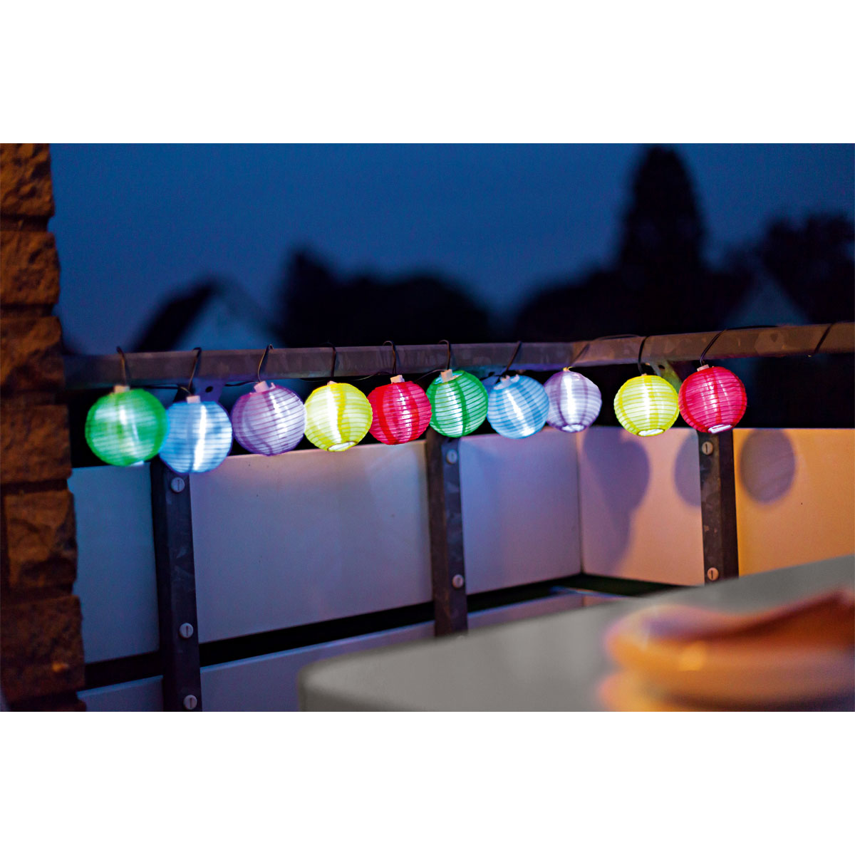 Flector Garten LED-Solar-Lichterkette Lampion mehrfarbig Bild 3
