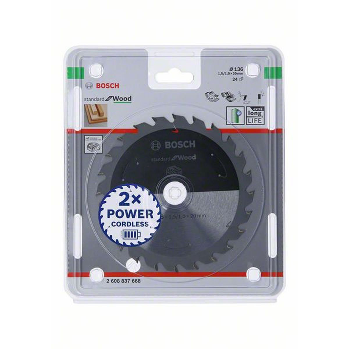 Bosch Kreissägeblatt Holz 136 mm 24 Zähne Bild 1
