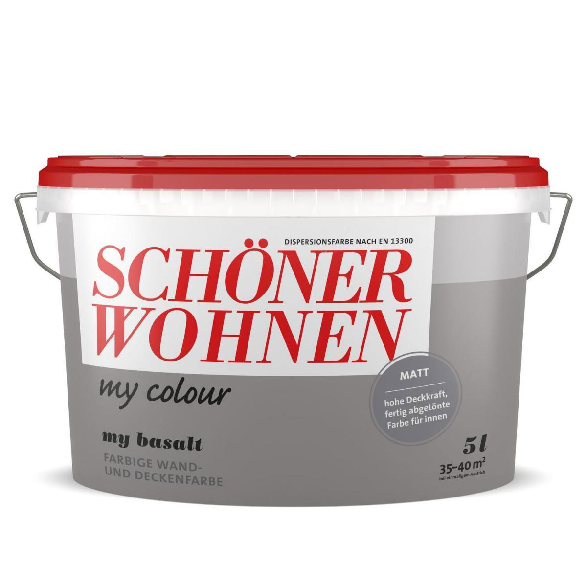 Schöner Wohnen Farbe Wandfarbe my colour matt basalt 5 L
