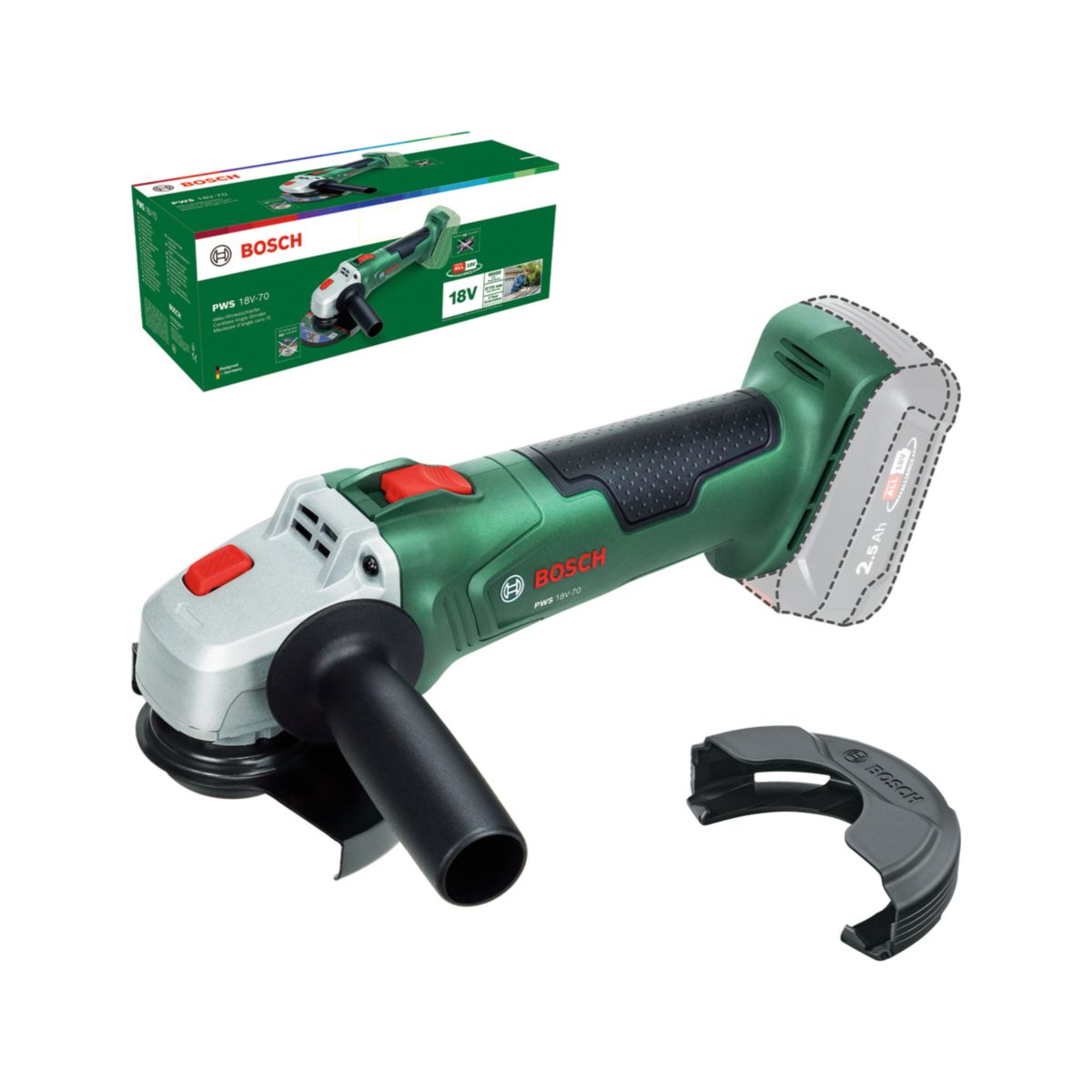Bosch Akku-Winkelschleifer PWS18V-70 solo Bild 3