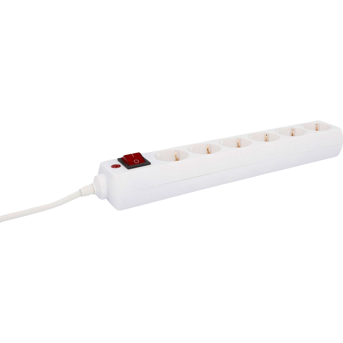 Flector Technik Tischsteckdose mit Schalter 6-fach weiß Bild 1