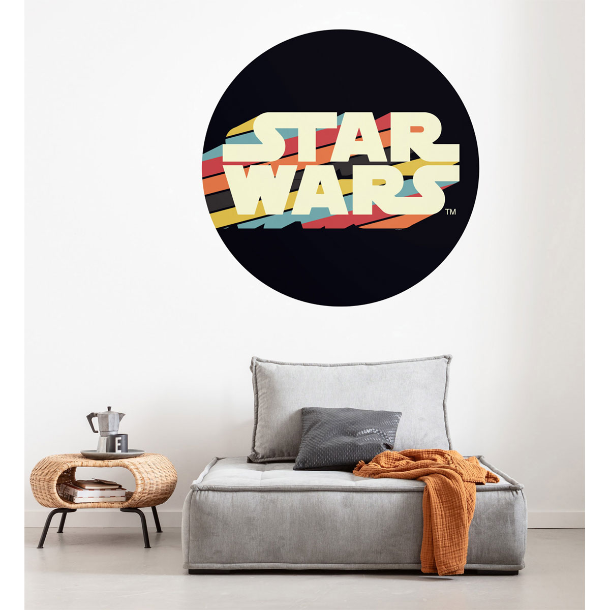 Komar  Selbstklebende Vlies Fototapete rund Star Wars Typeface Durchmesser 125 cm