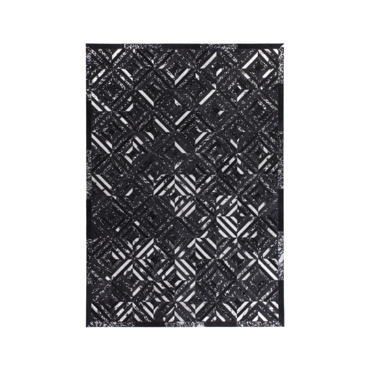 Lederteppich Spark 410 schwarz/silber