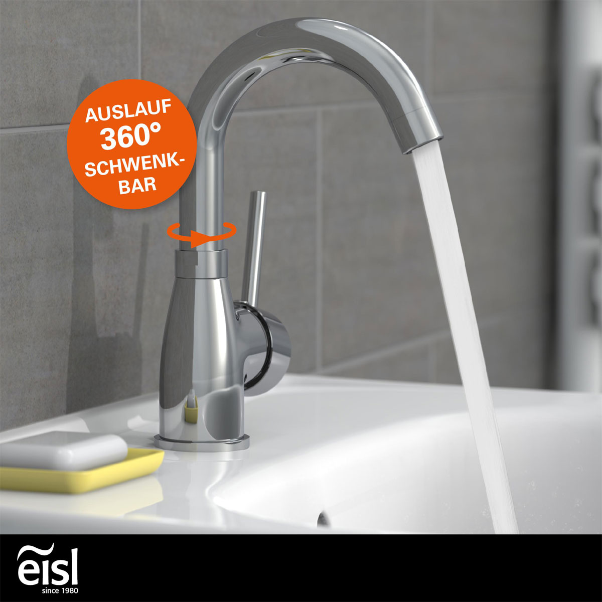 Eisl  Waschtischarmatur „Futura“ chrom mit Cold-Start-Funktion Bild 7