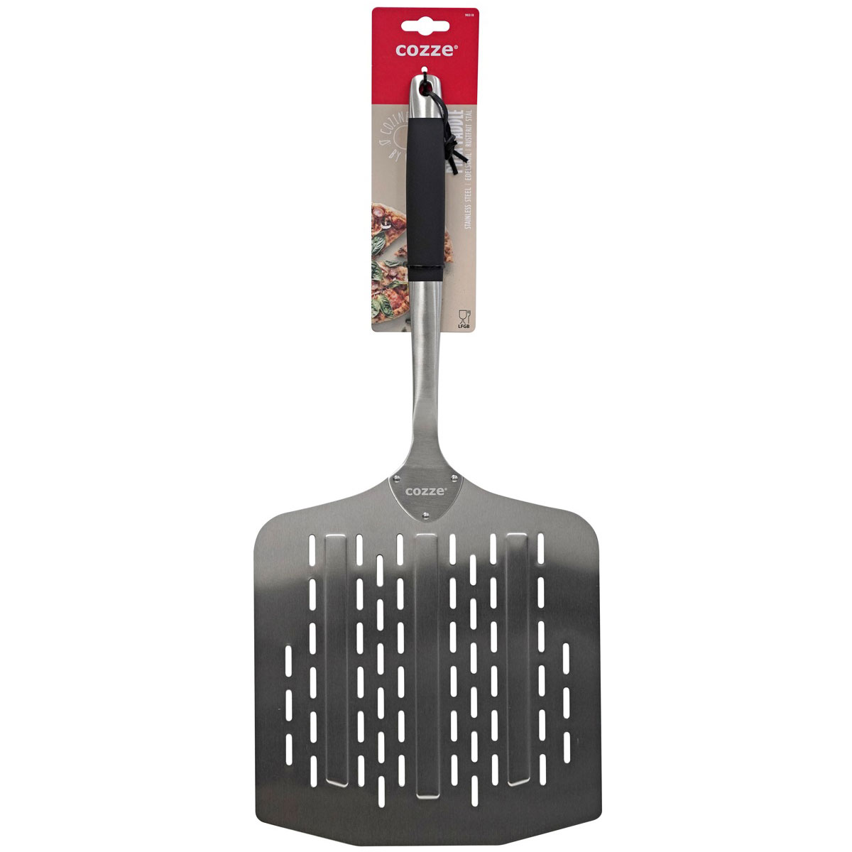 COZZE Pizzaspachtel mit Löchern 66 x 30 x 30 cm Edelstahl Bild 1