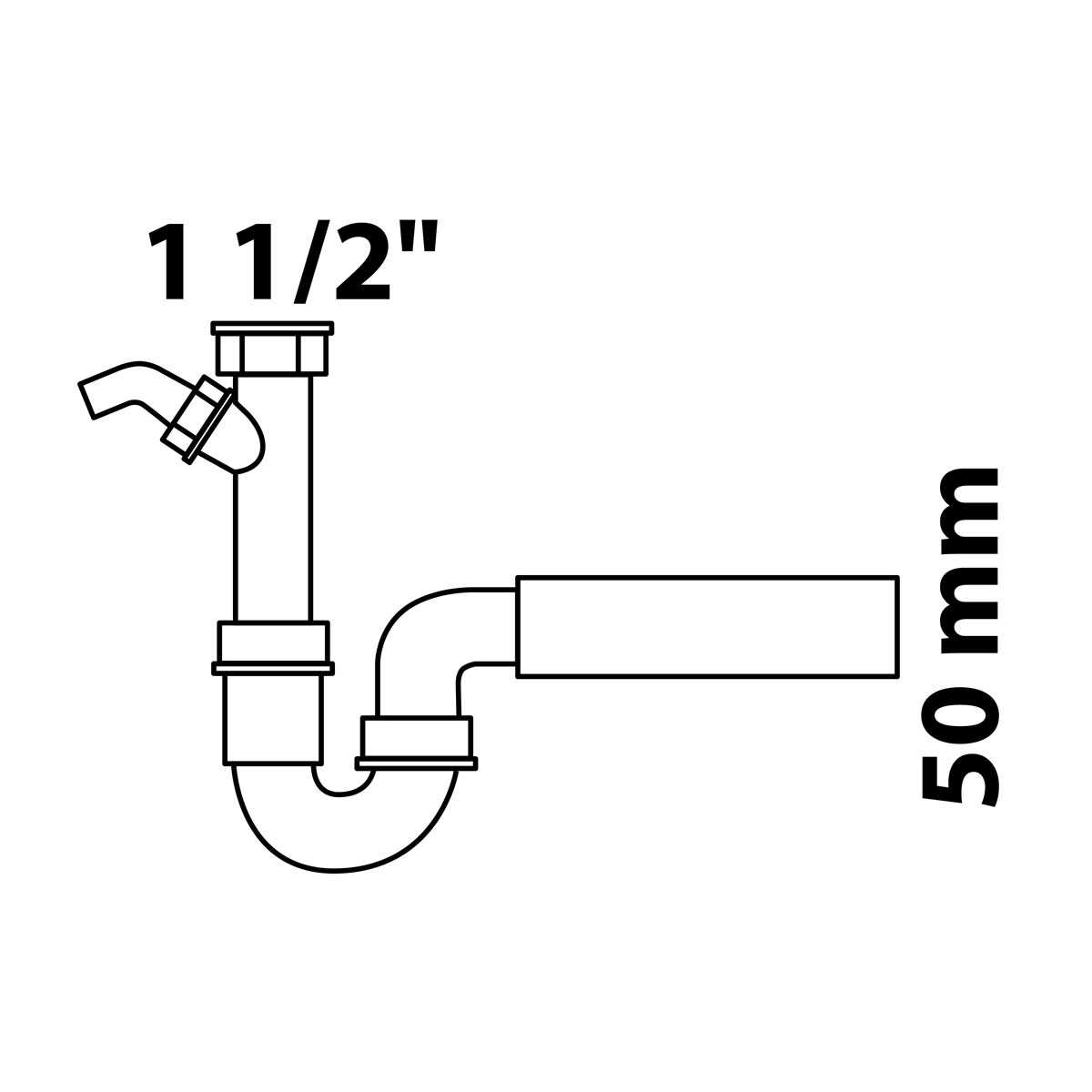 Kirchhoff RE Spültisch-Röhrensiphon ECO-SAVE KS 1 1/2" IG x Durchmesser 50 mm Bild 2