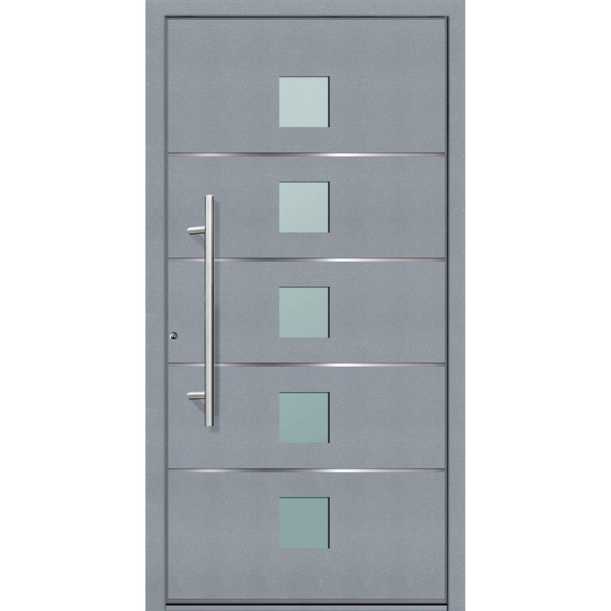 Aluminium Sicherheits-Haustür Triest Superior 60 mm grau 100 x 210 cm Anschlag links inkl Griffset Bild 1