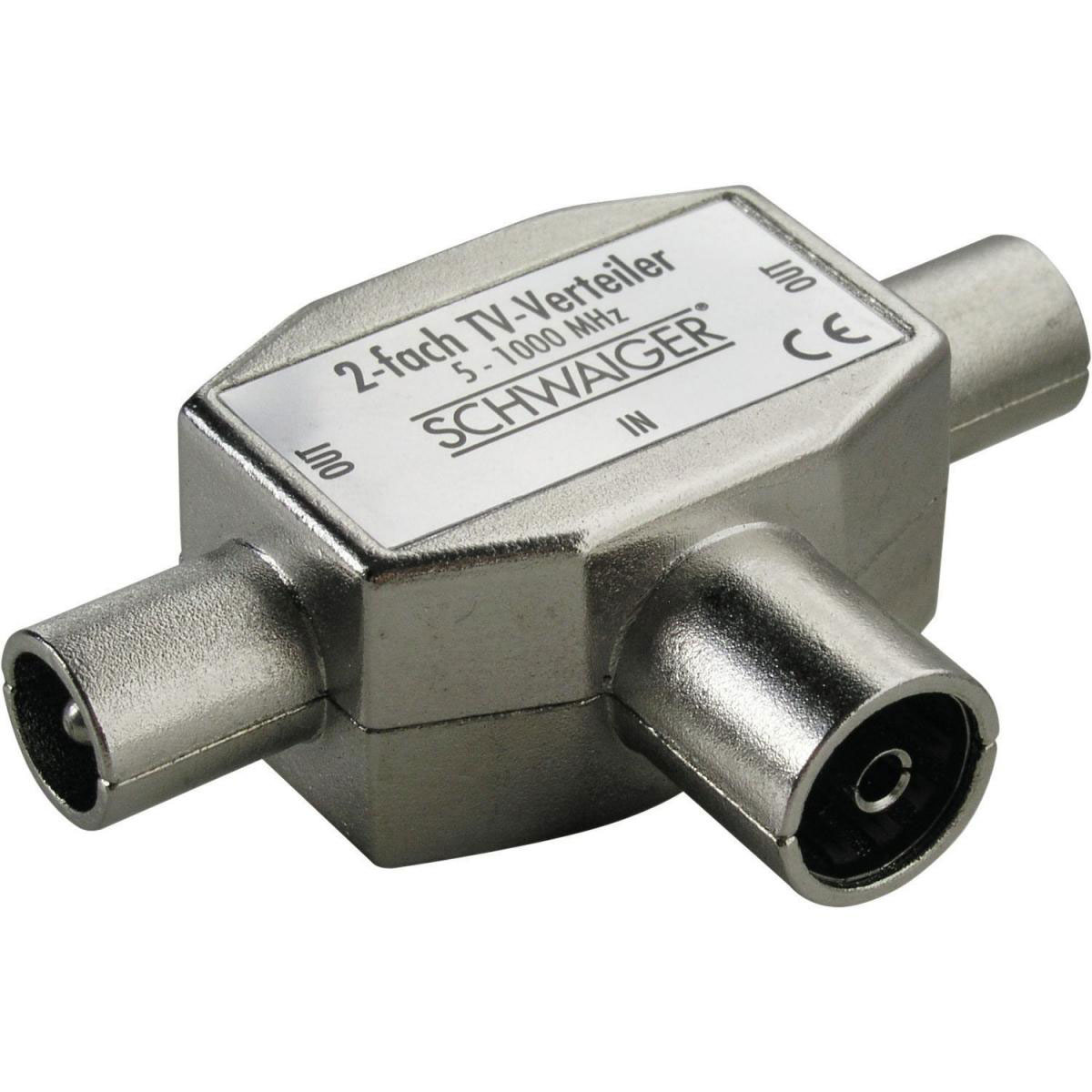 Schwaiger TV-Aufsteckverteiler 2-fach metall