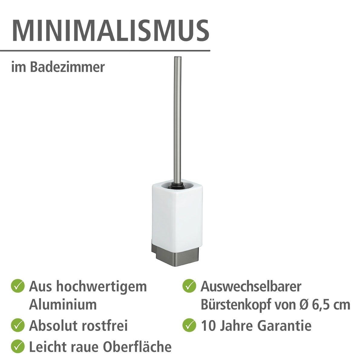 Wenko  WC-Garnitur Montella Aluminium und Keramik Wandmontage Bild 2