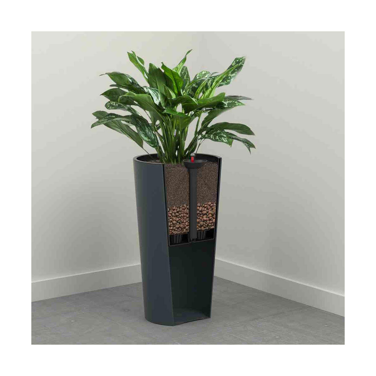 Siena Garden Pflanzgefäß Locon Durchmesser 30 x 57 cm weiß Rillenoptik Bild 3