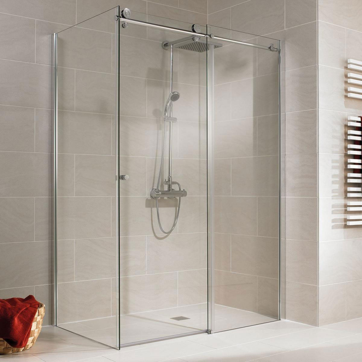 Schulte Schiebetür MasterClass inklusive Seitenwand 200 x 140 x 90 cm links chrom klar