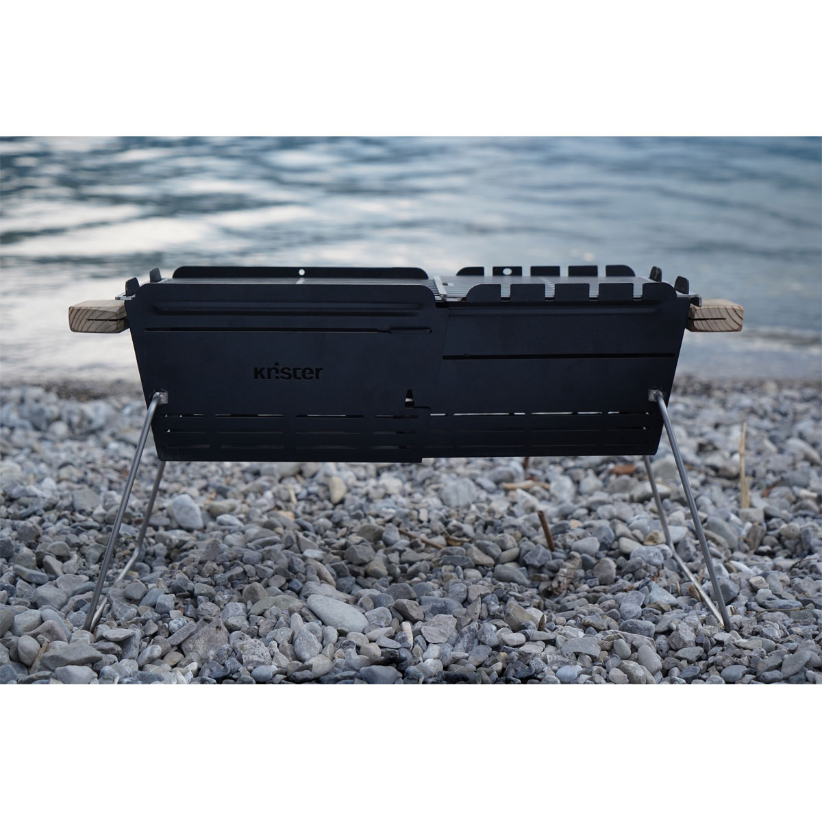 Knister Holzkohlegrill Original Grillfläche 20 x 28-49 cm auseinanderziehbar Bild 5
