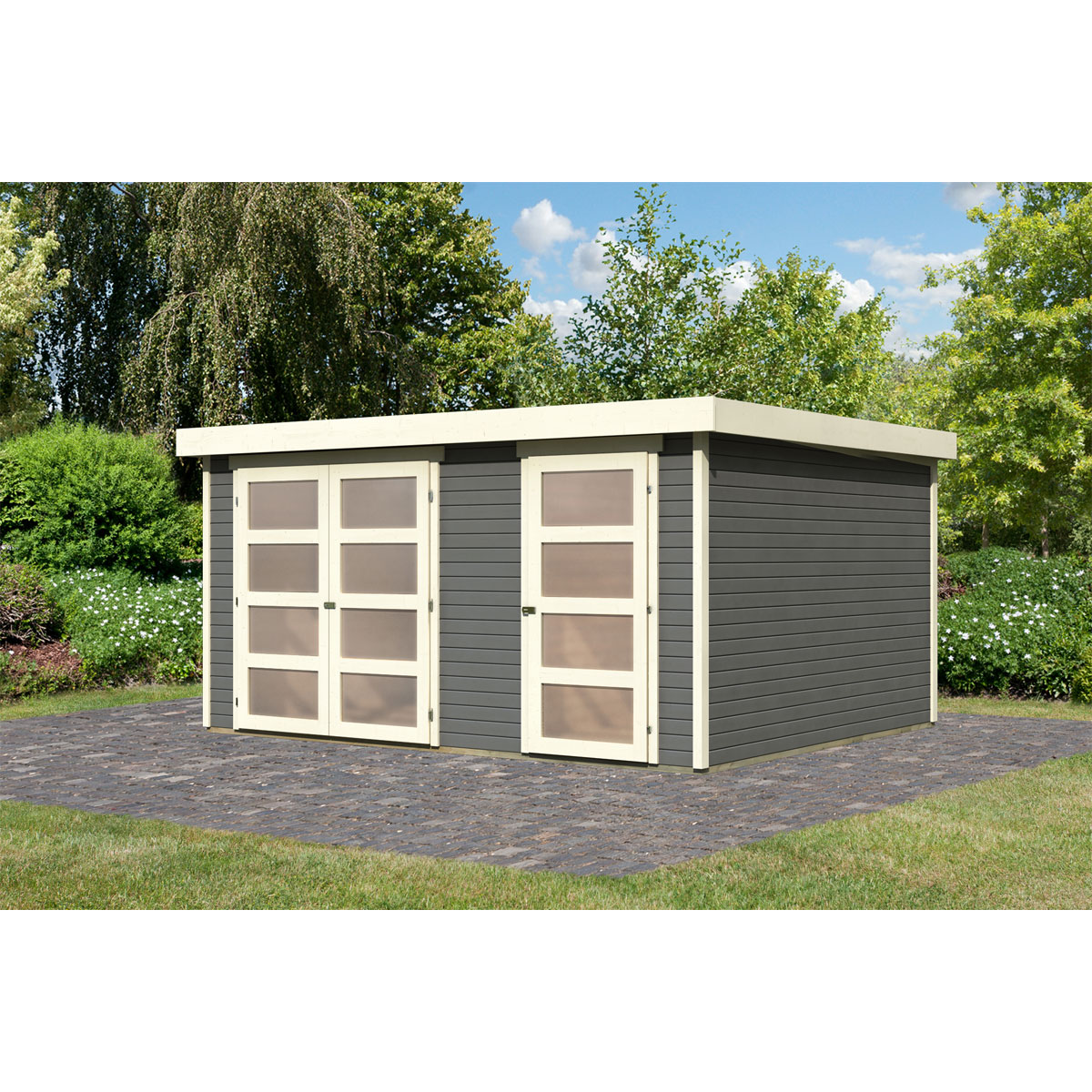 Karibu Gartenhaus Muehlentrup 3 terragrau Bild 2