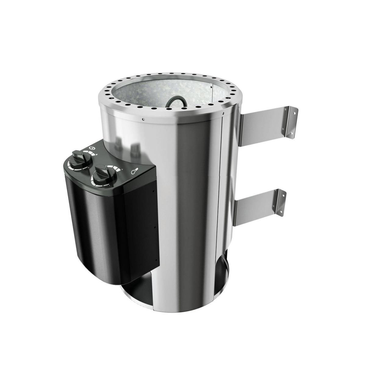 Karibu Sauna Nanja Eckeinstieg 3,6 kW Ofen integr Strg kein Kranz Klarglas-Tür Bild 2