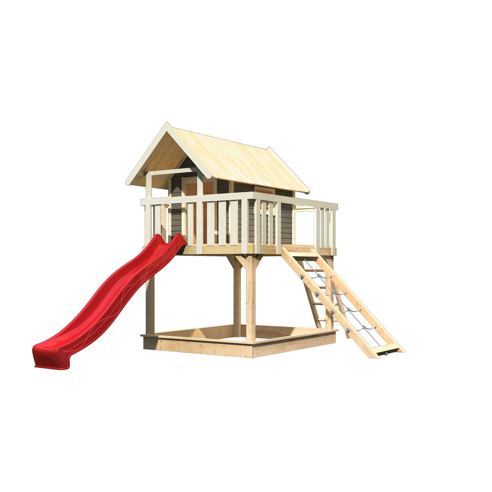 Karibu Fidel inklusive  Rampe terragrau Rutsche rot Bild 3