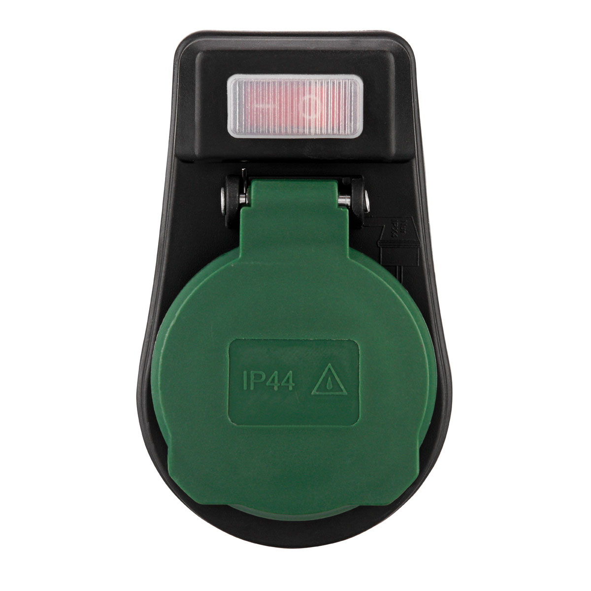 REV Ritter Außensteckdose mit Schalter IP44 schwarz/grün