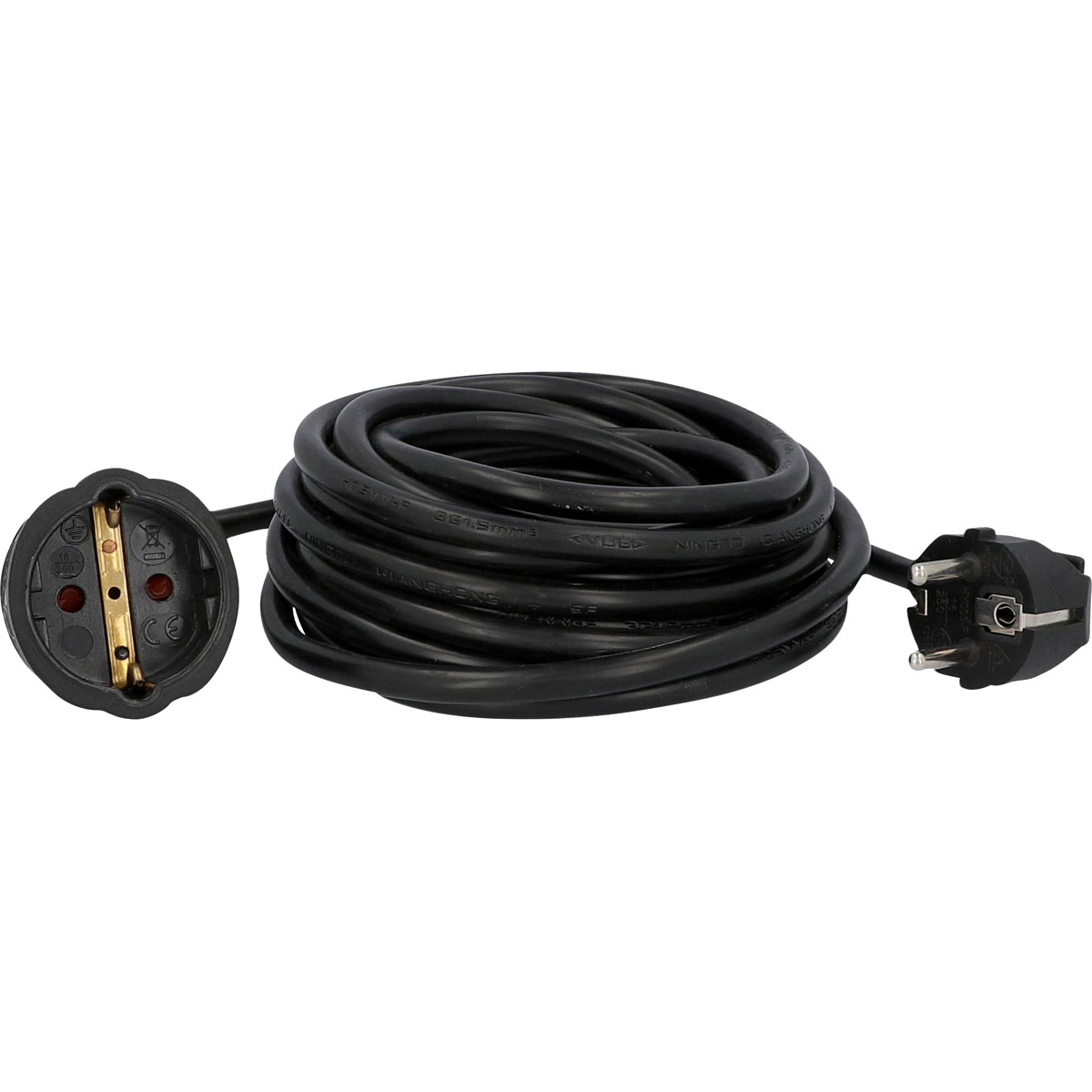 Flector Technik Schuko-Verlängerung schwarz 5 m Bild 2
