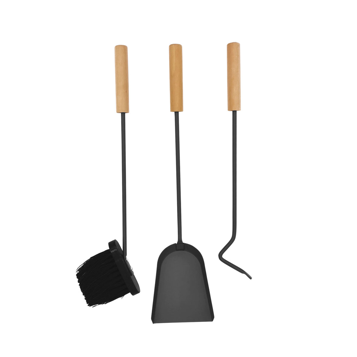 Kaminbesteck mit Holzgriffen Bild 2