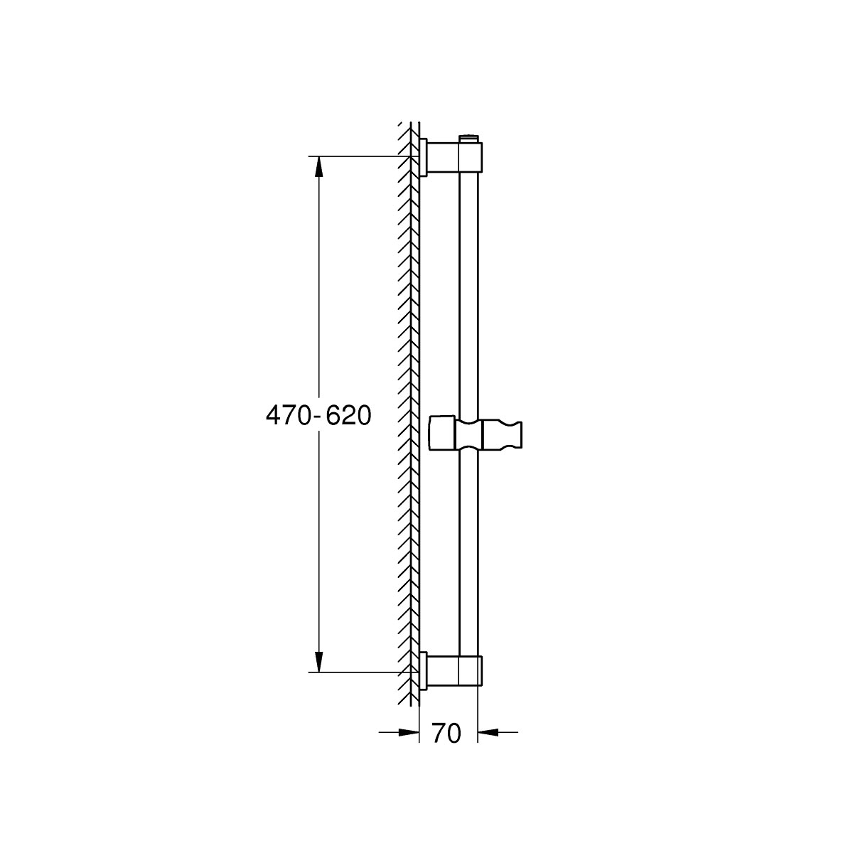 Grohe Brausestange Vitalio Universal 600mm Bild 2